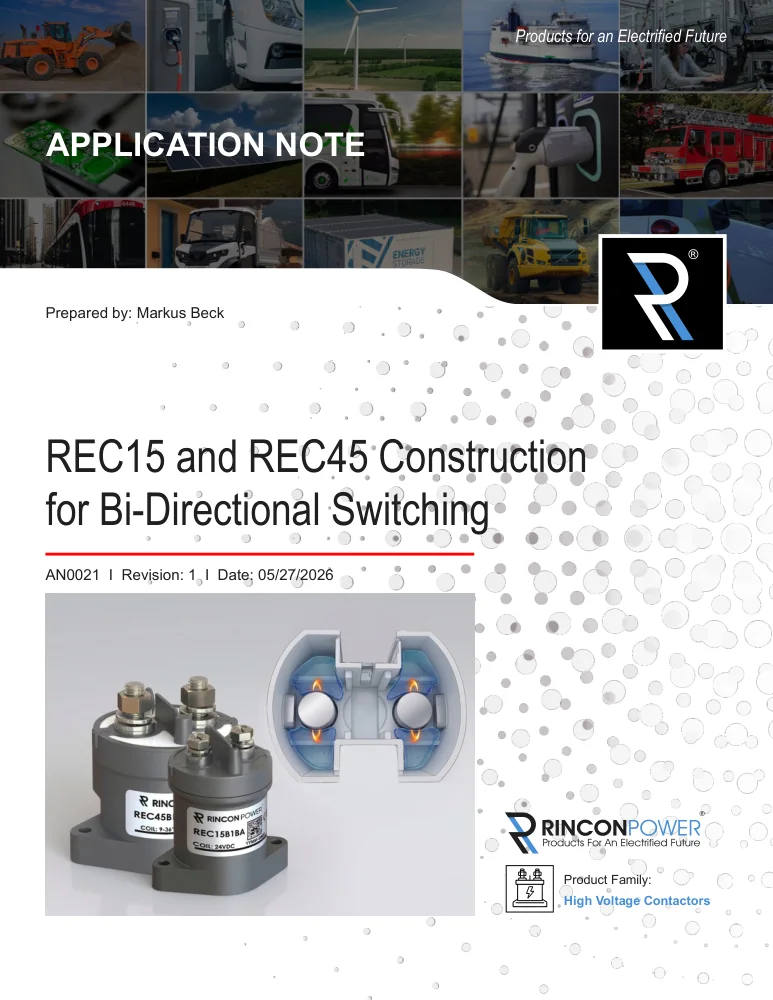 First page of AN0021, REC15 and REC45 Construction for Bi-Directional Switching